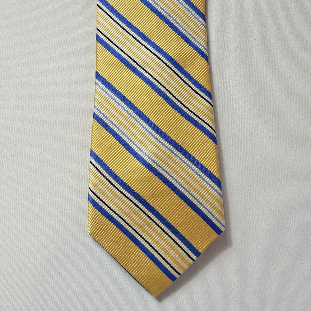 JoS A Bank Traveler Men Tie Gold Navy Corporate Preppy Formal Woven Luxury Work